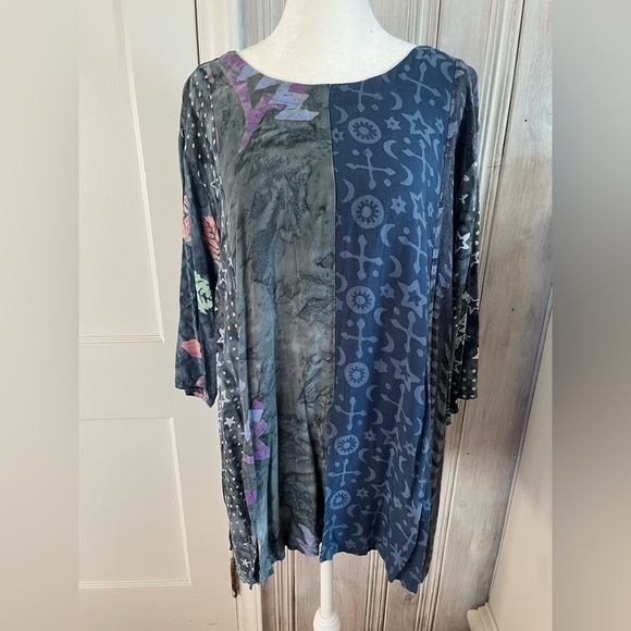 WILD WOMEN OF SAN FRANCISCO Tops - celestial floral print oversized top ONE SIZE Bohemian hippie lagenlook …